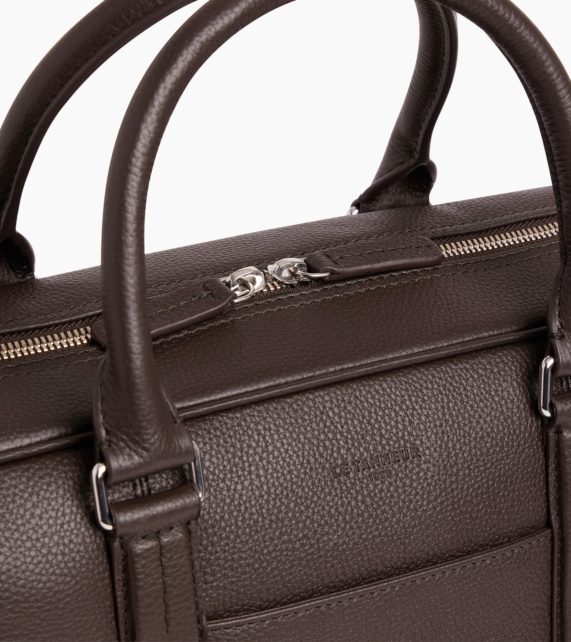 Charles 17" briefcase in grained leather large size