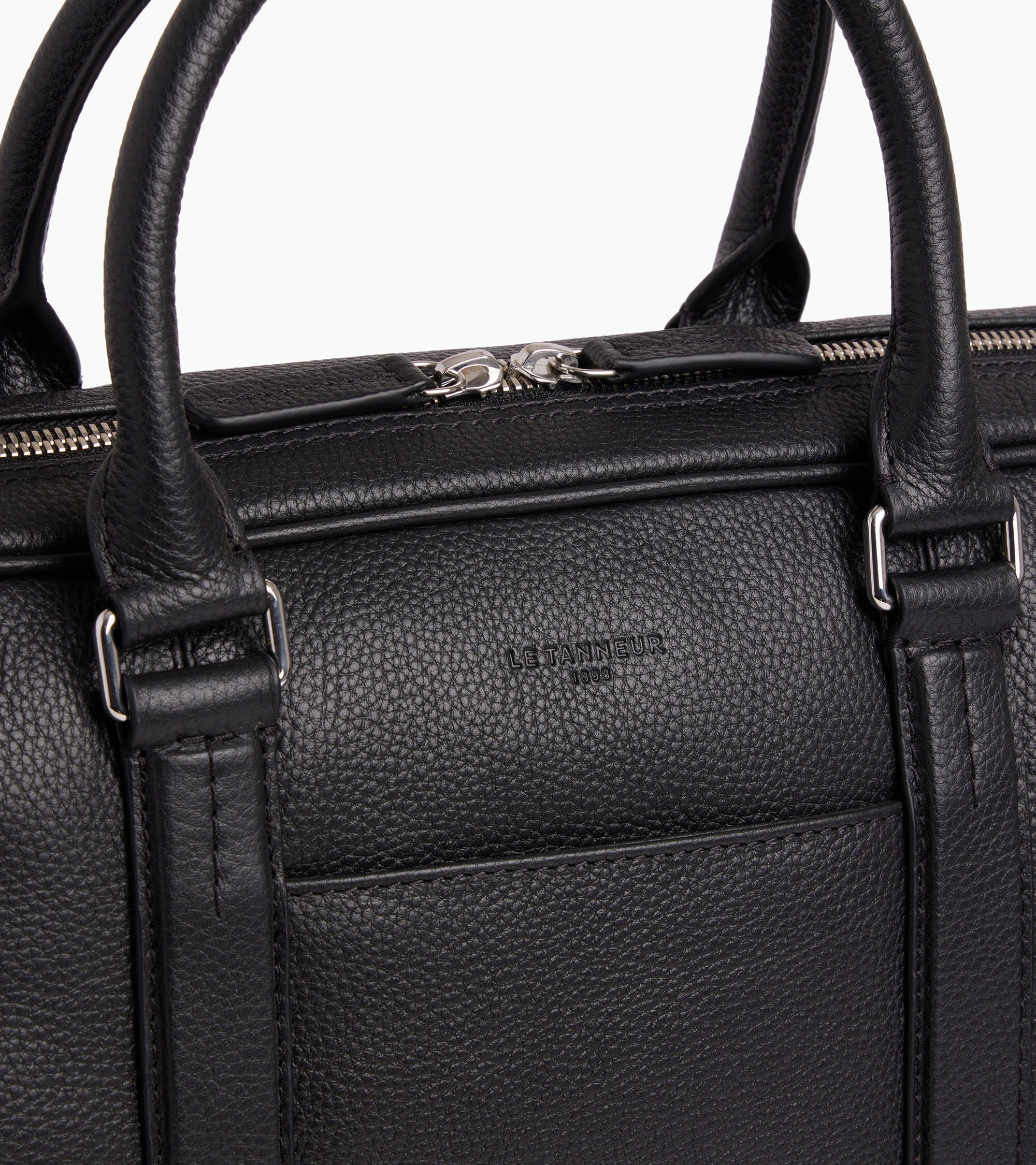 Charles 17" briefcase in grained leather extralarge size