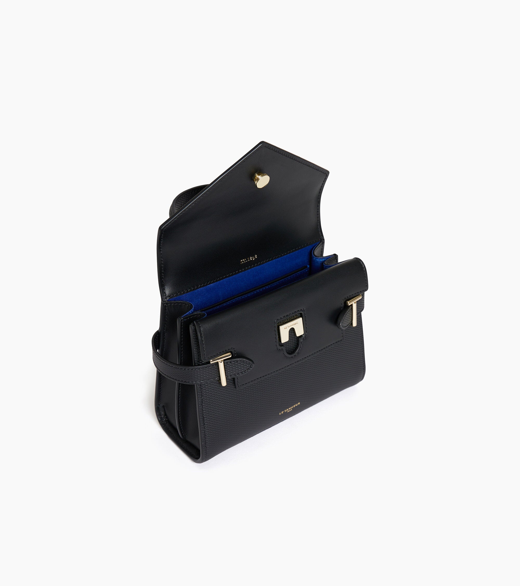 Emilie small double flap handbag in T signature leather