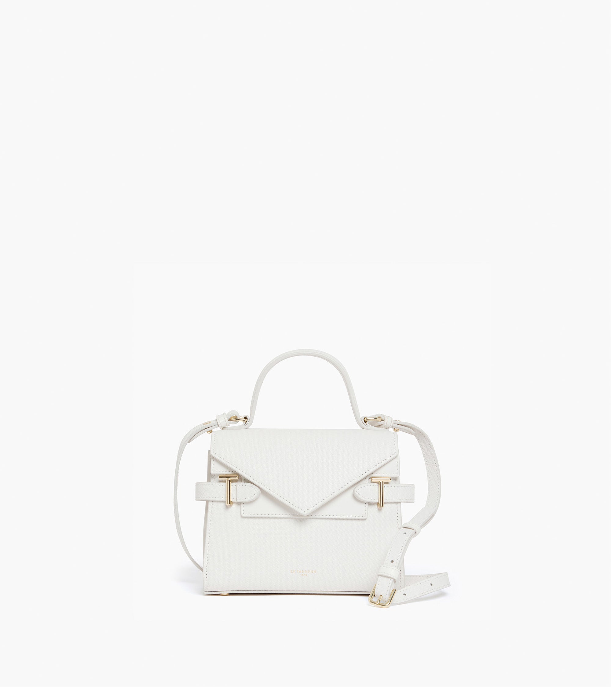 Emilie small double flap handbag in T signature leather
