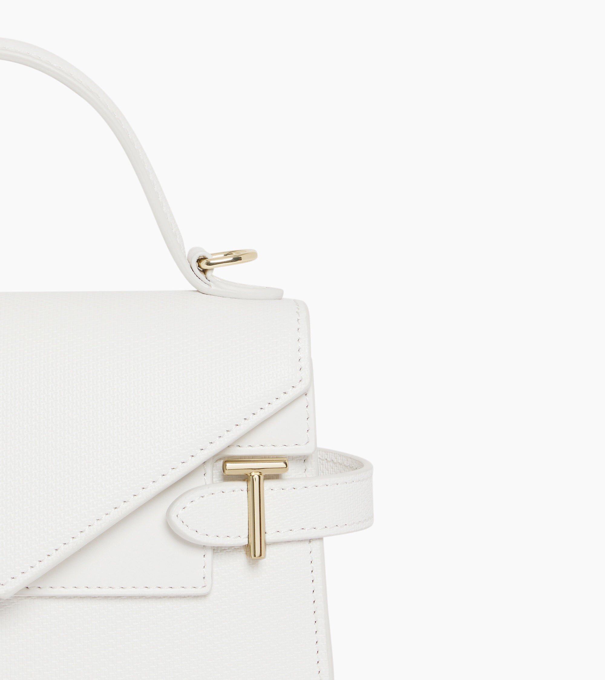 Emilie small double flap handbag in T signature leather