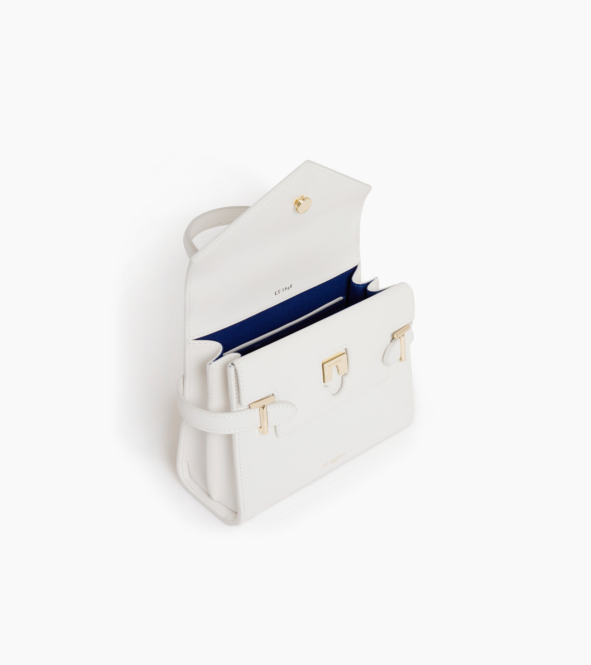 Emilie small double flap handbag in T signature leather