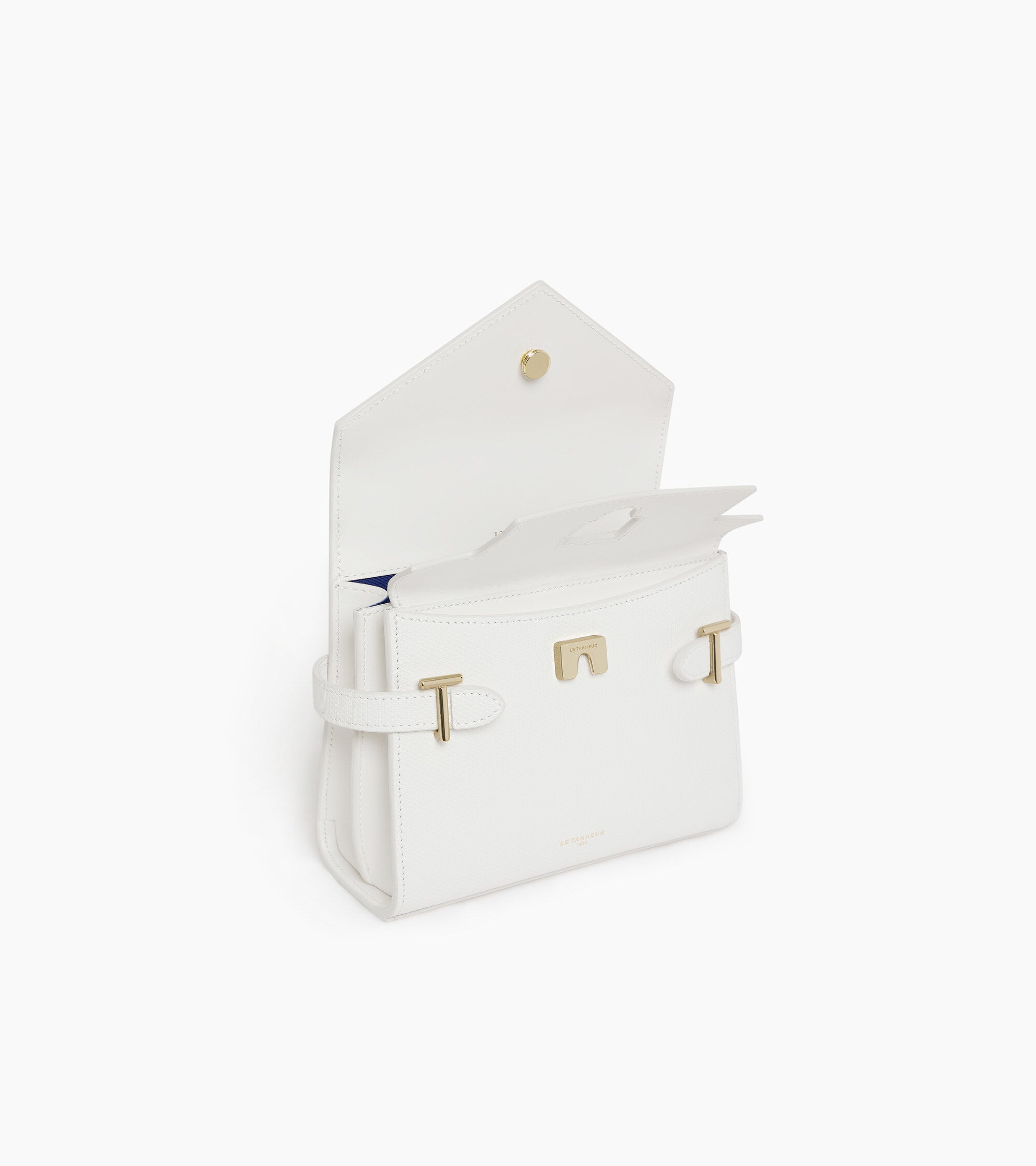 Emilie small double flap handbag in T signature leather