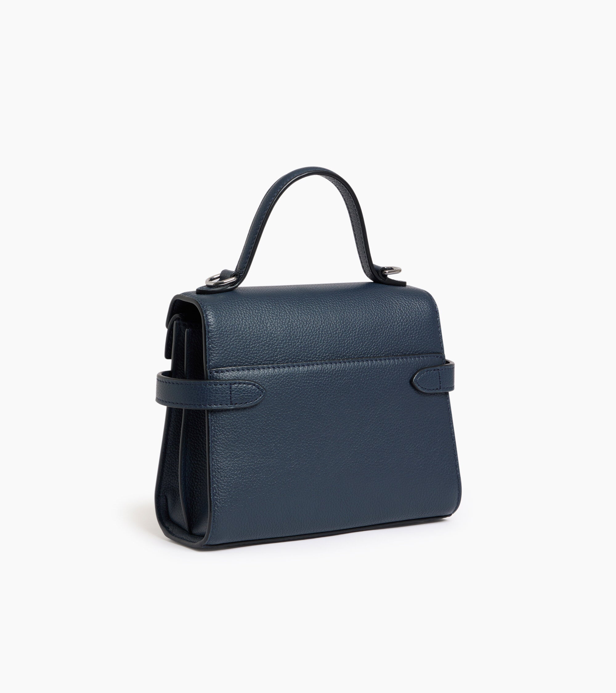 Emilie small grained leather double flap handbag