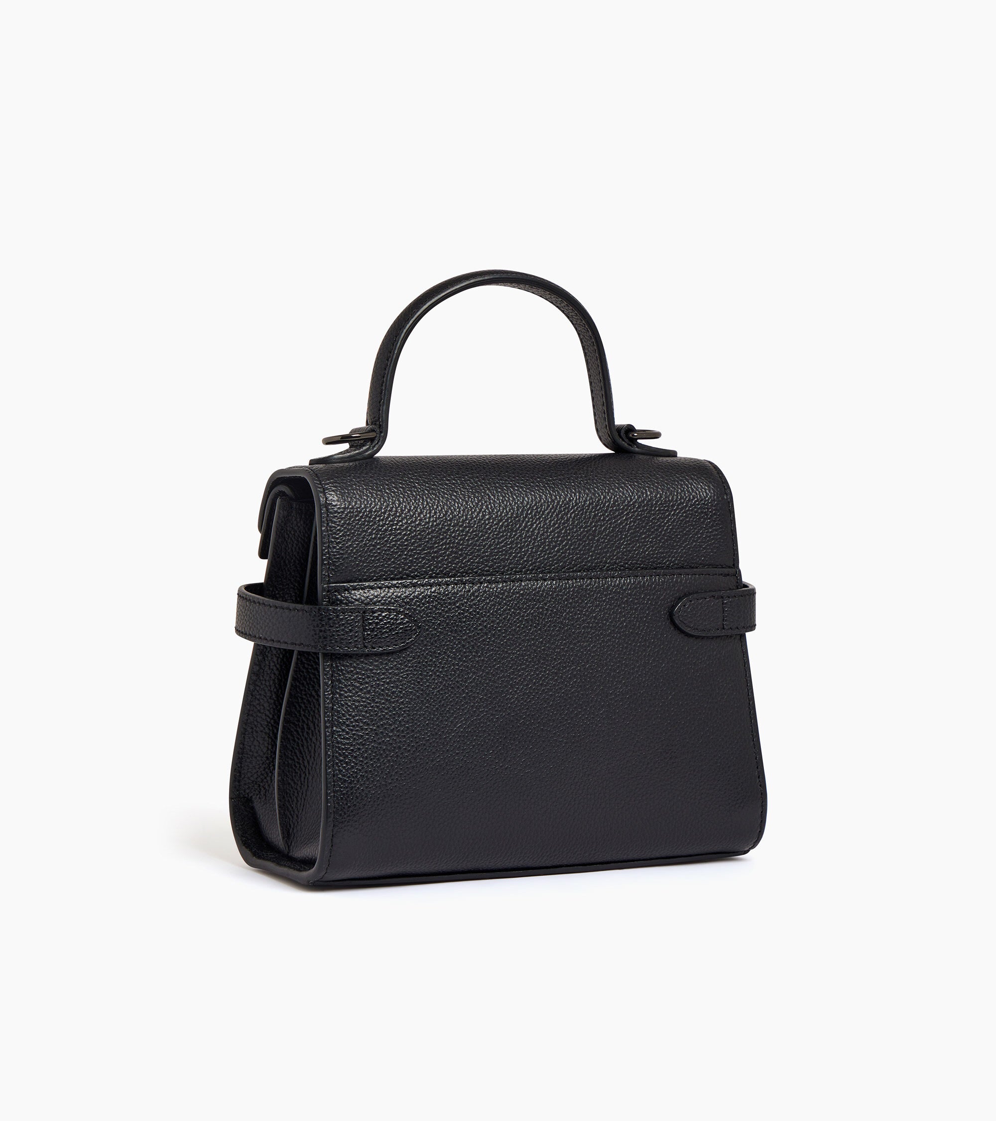 Emilie small grained leather double flap handbag