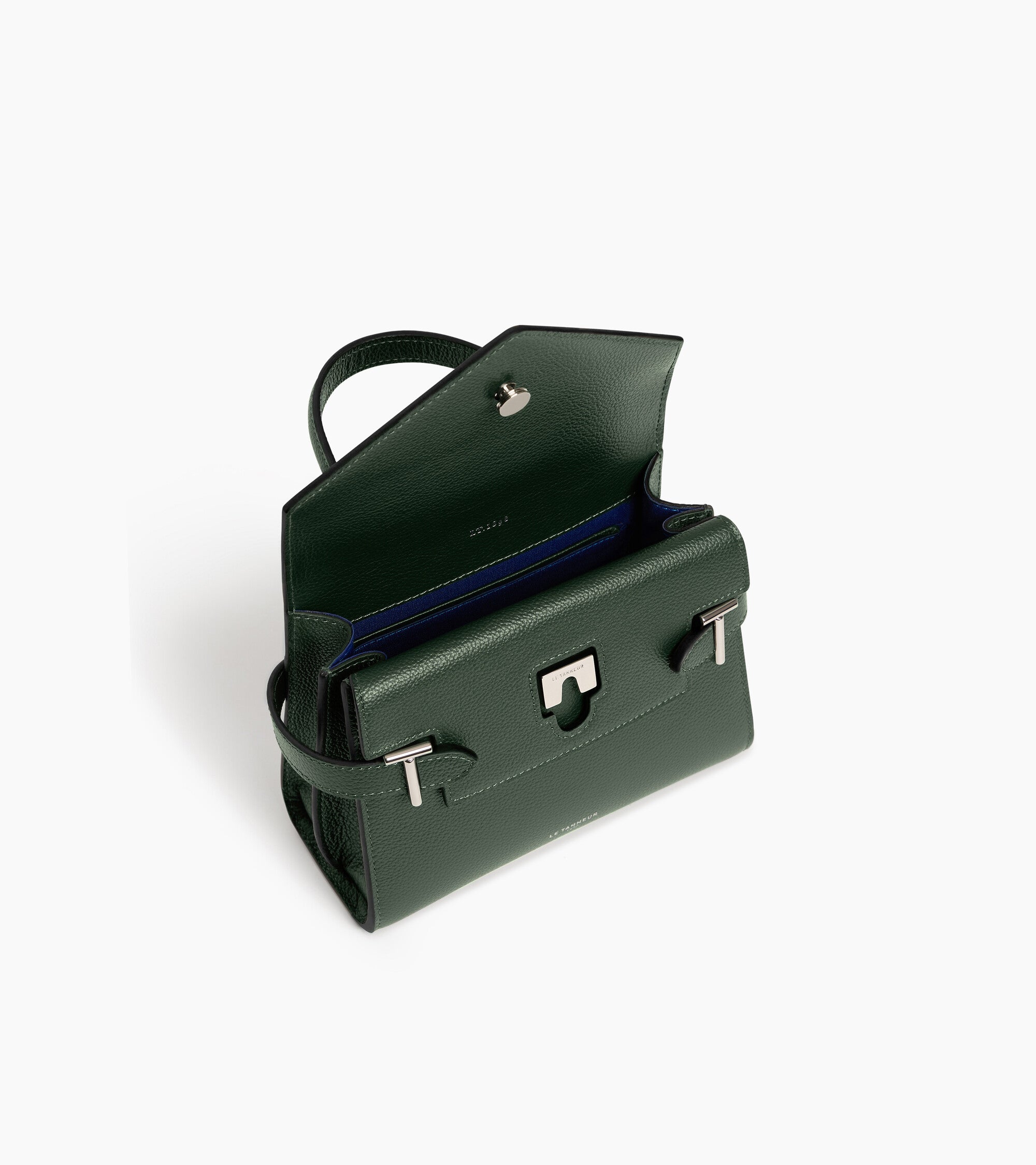 Emilie small handbag with double flap in grained leather