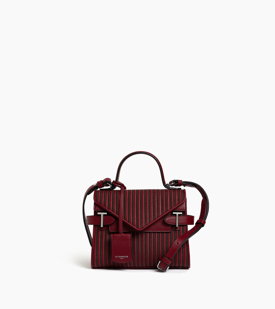Kleine Emilie-Handtasche mit doppeltem Klappverschluss aus geflochtenem Leder