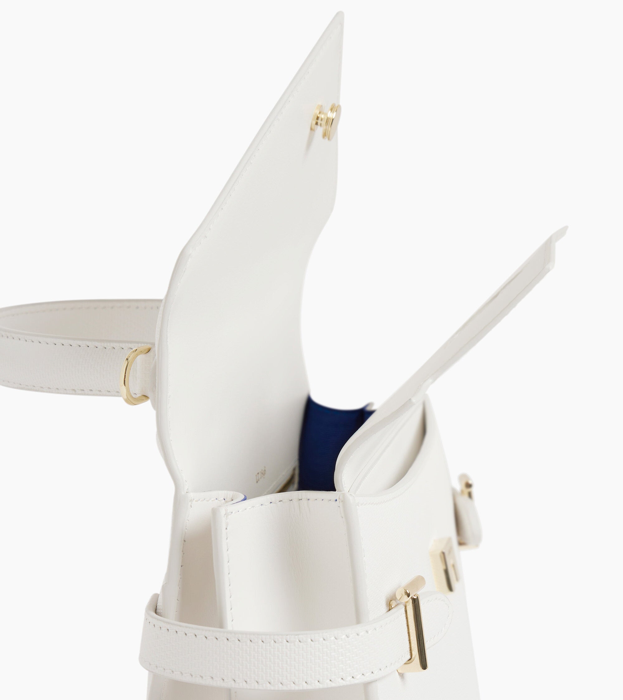 Emilie medium double flap handbag model in T signature leather