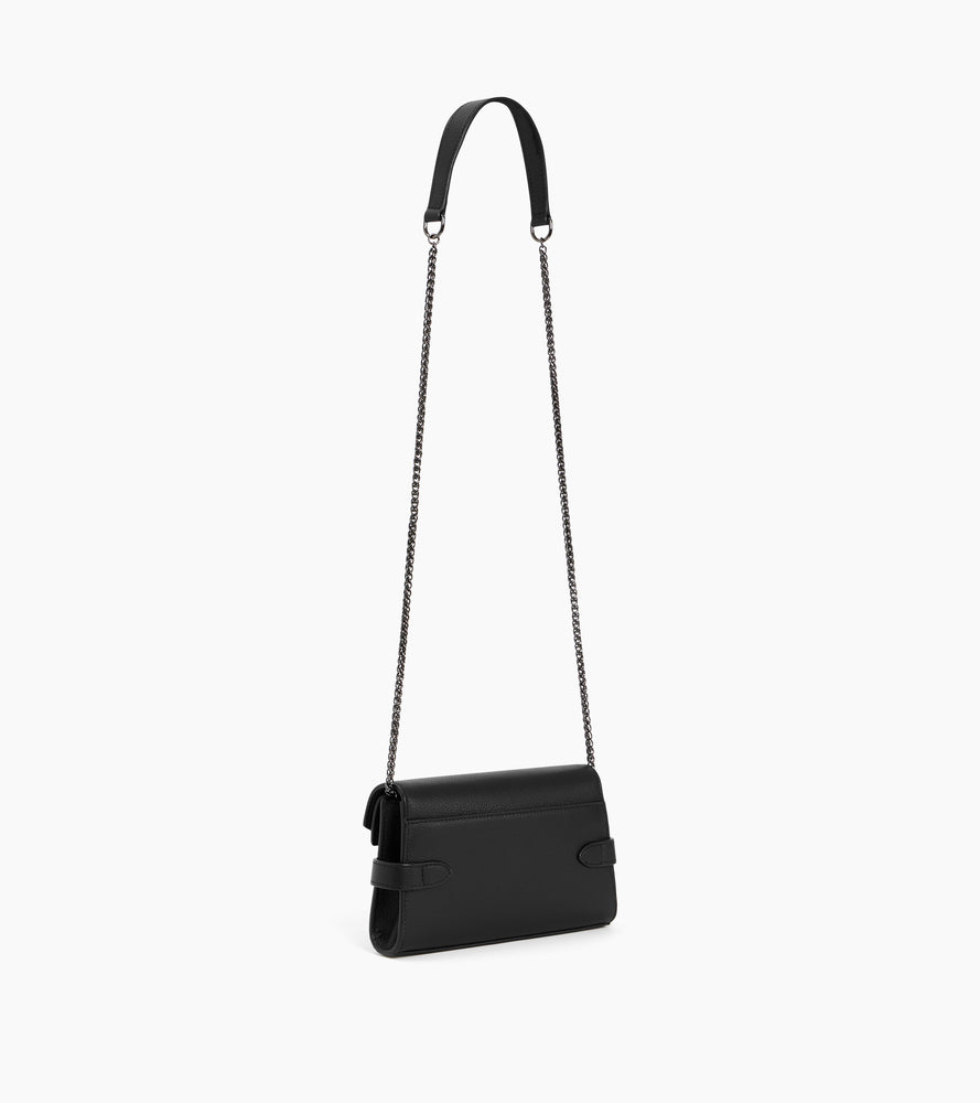 Pochette double rabat Emilie en cuir grainé