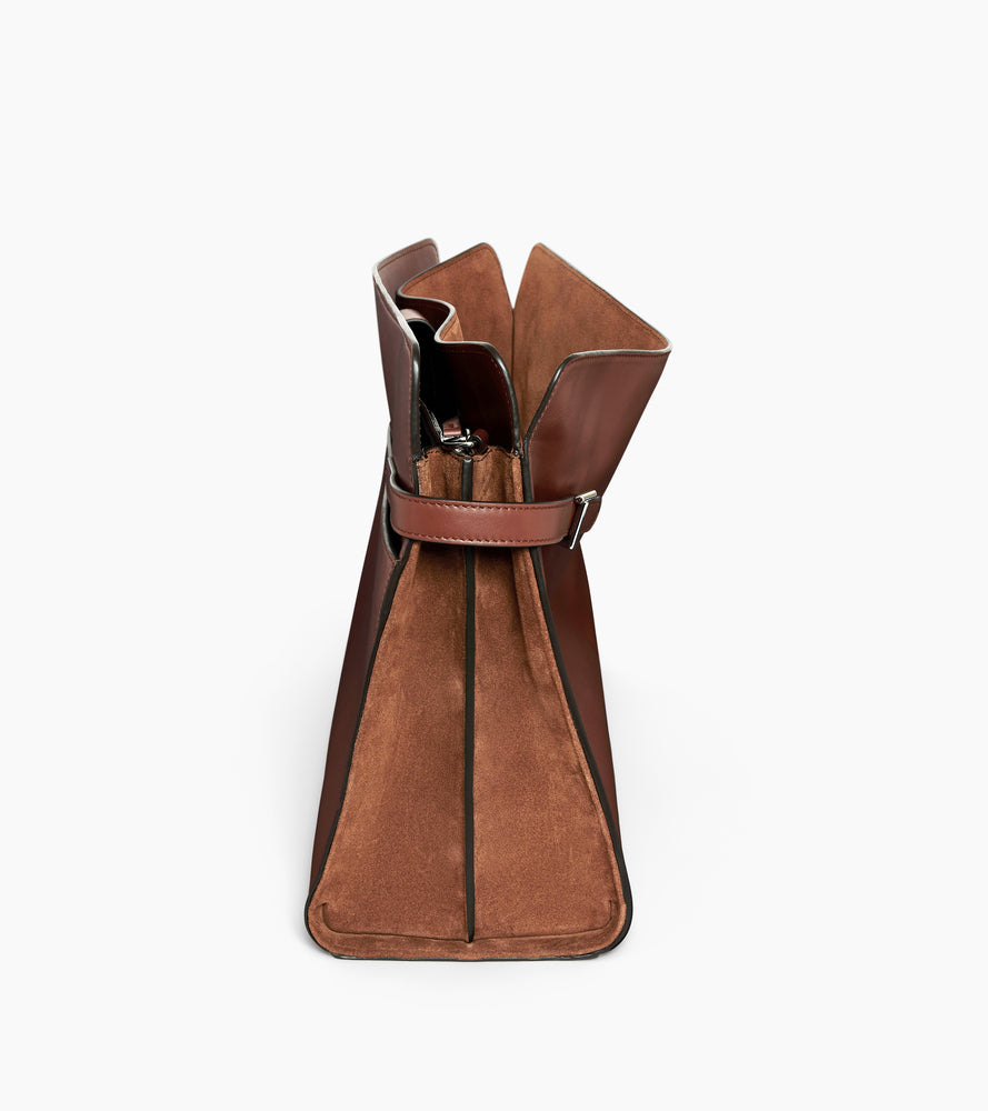 Maxi-Handtasche Emie aus Glatt- und Nubukleder