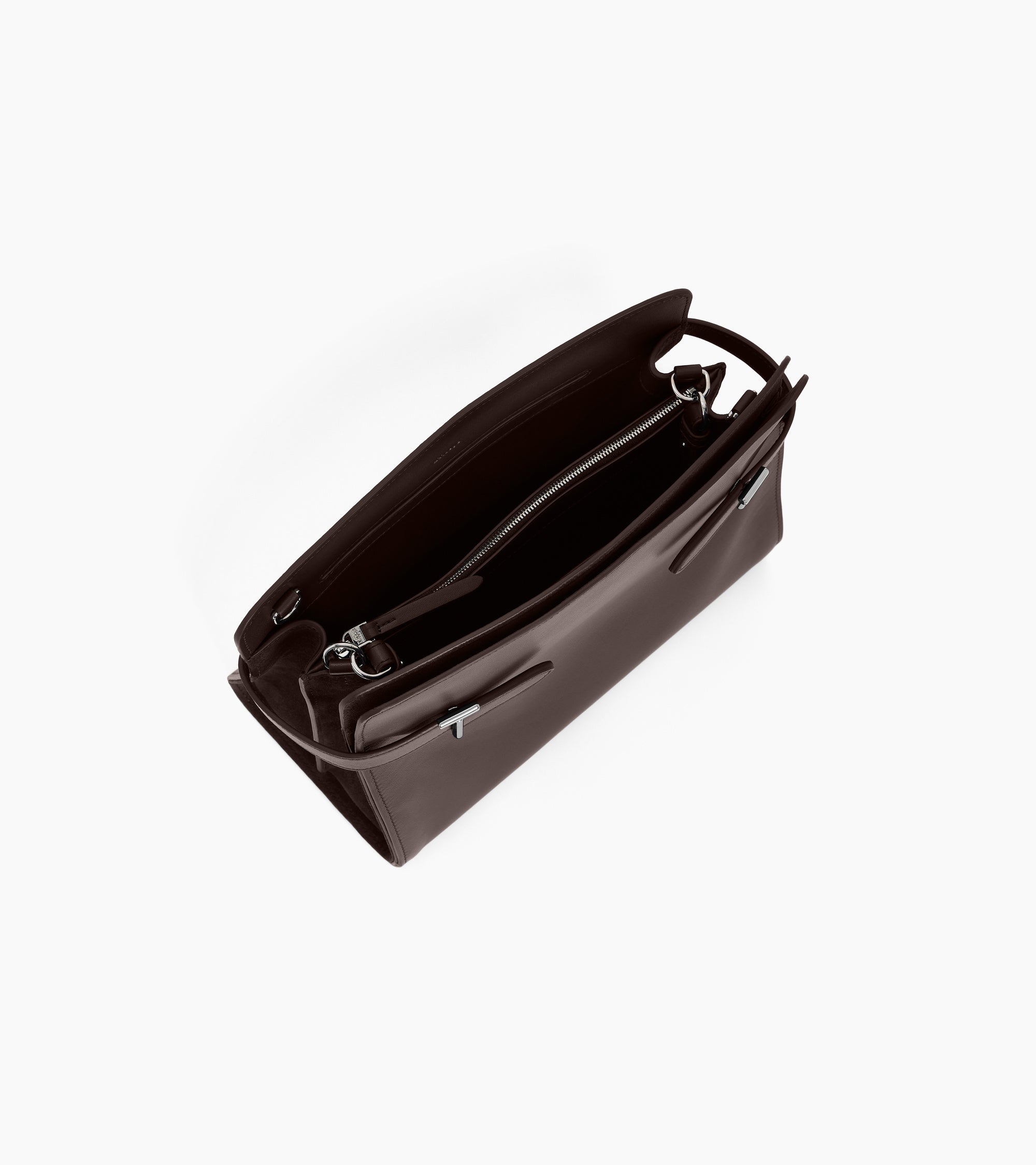 Emie large handbag in smooth leather and nubuck