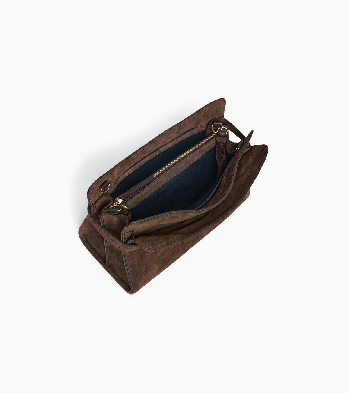 Bolso bandolera grande Emie de piel serraje con acabado de terciopelo efecto cocodrilo
