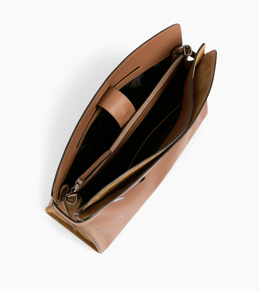 Maxi-Handtasche Emie aus Glatt- und Nubukleder
