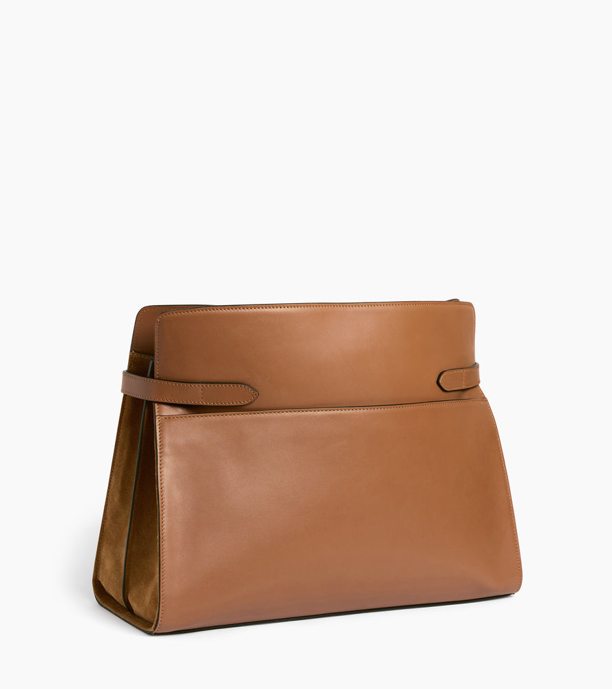 Maxi-Handtasche Emie aus Glatt- und Nubukleder