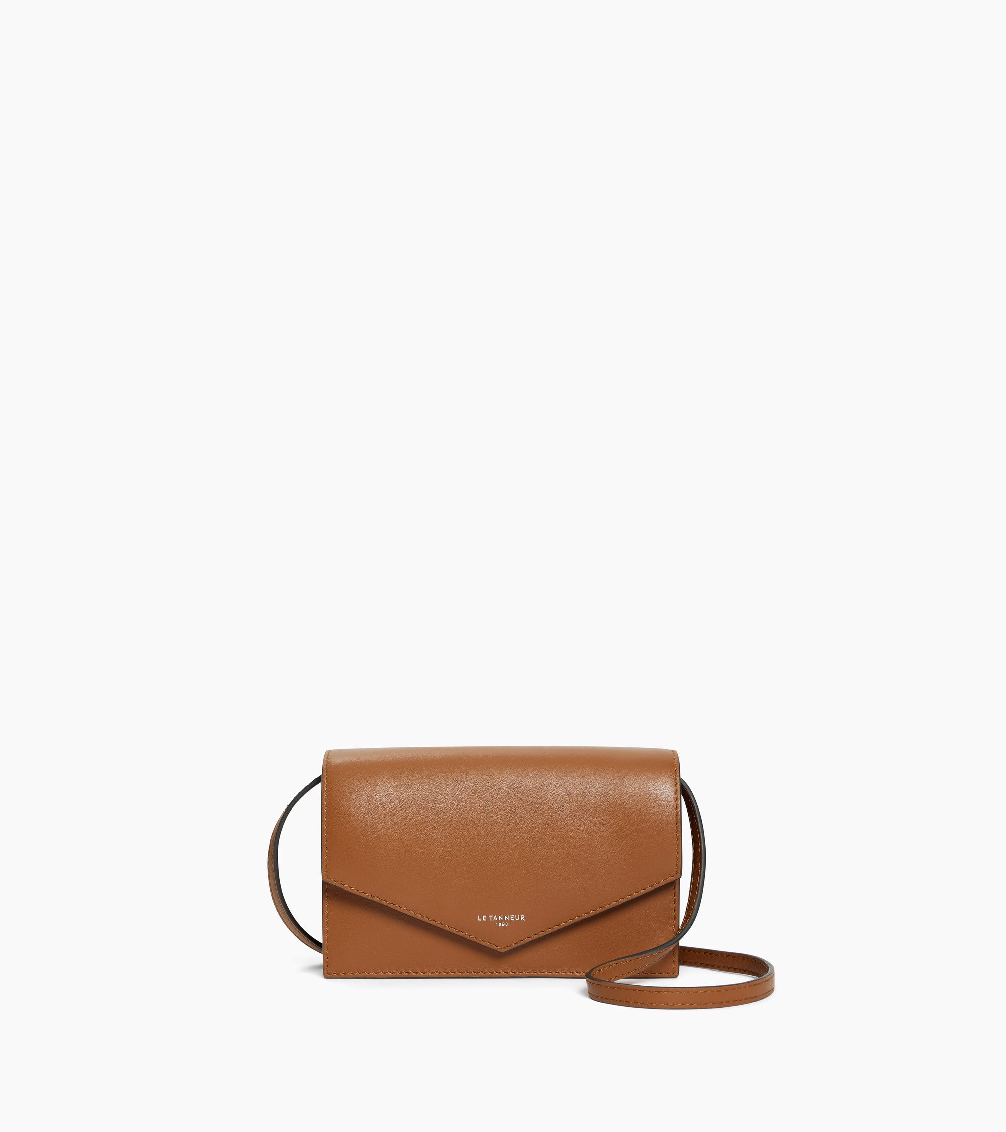 Clutch-Tasche mit Schulterriemen aus Glattleder