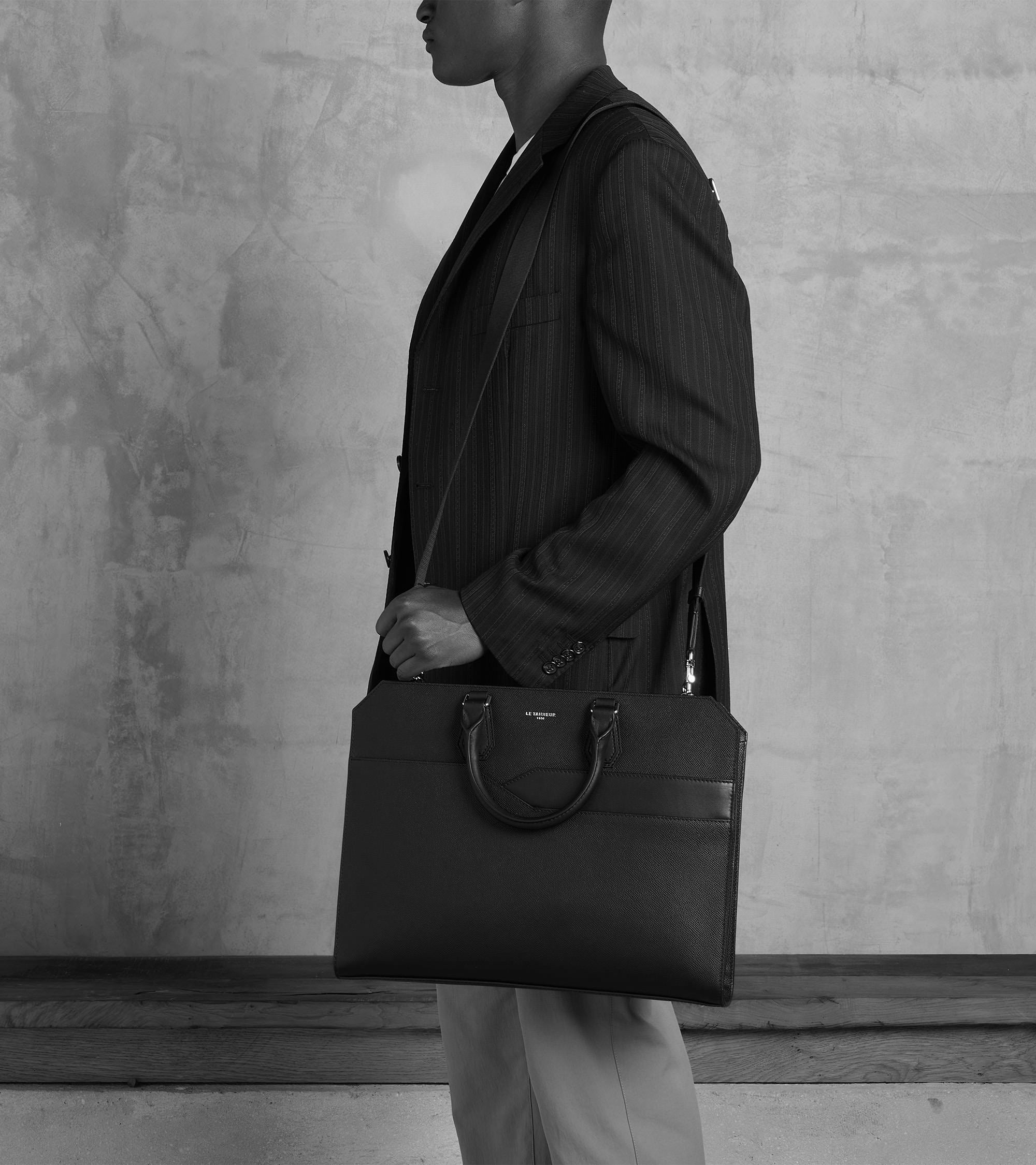 Porte documents slim 15 Gaston en cuir grain croisé
