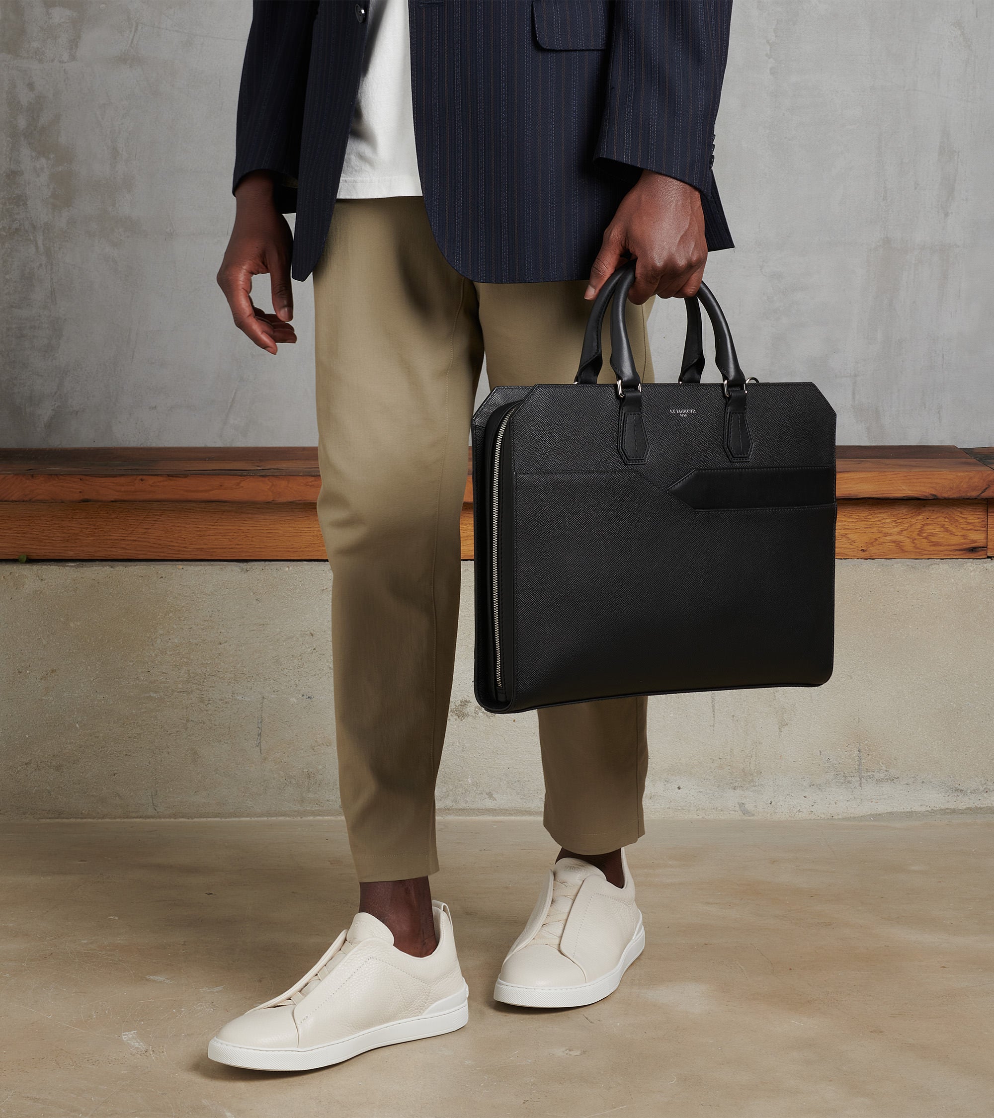 Porte documents slim 15 Gaston en cuir grain croisé