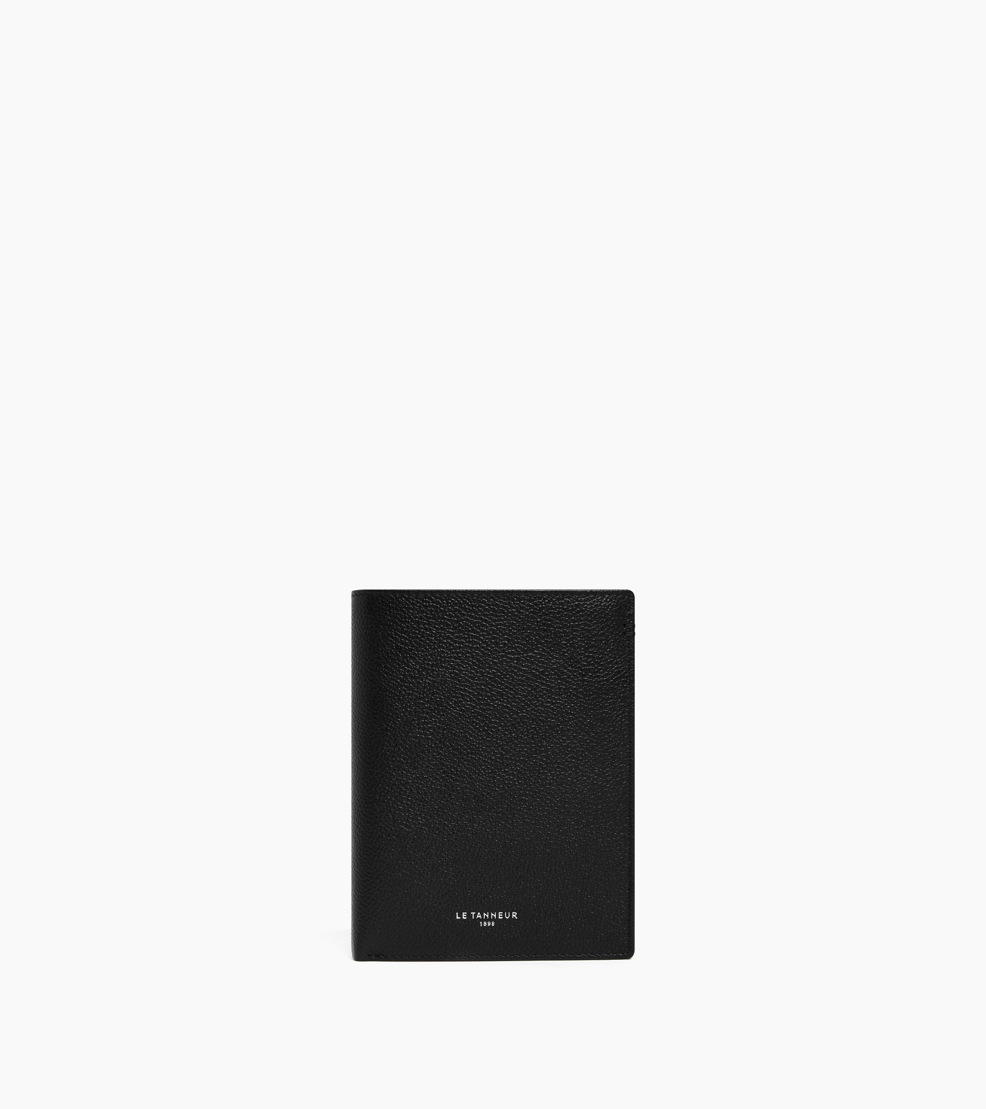 Große Bifold-Brieftasche mit Reißverschluss Lucien aus genarbtem Leder