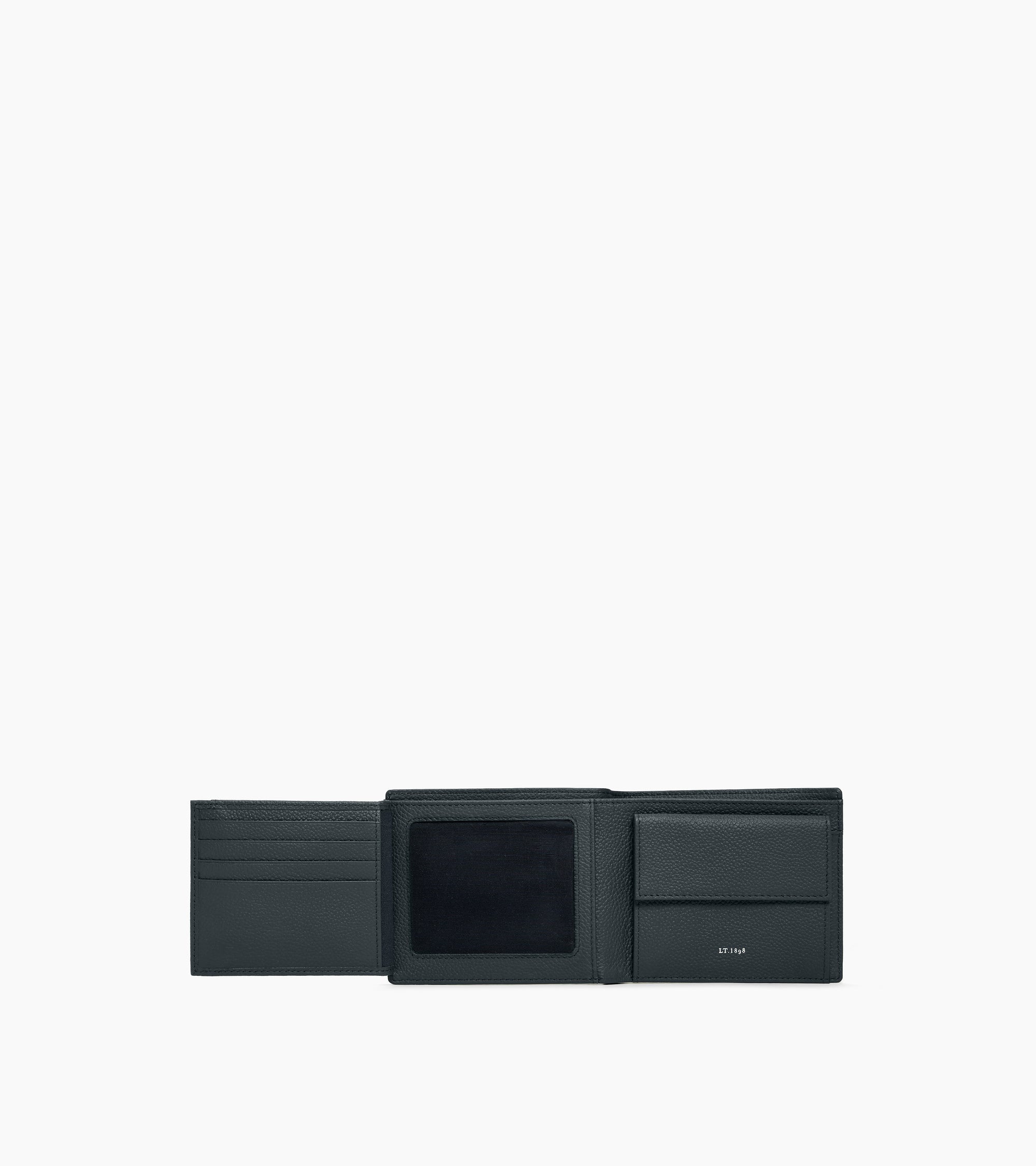 Bifold-Brieftasche mit Klappe Lucien aus genarbtem Leder