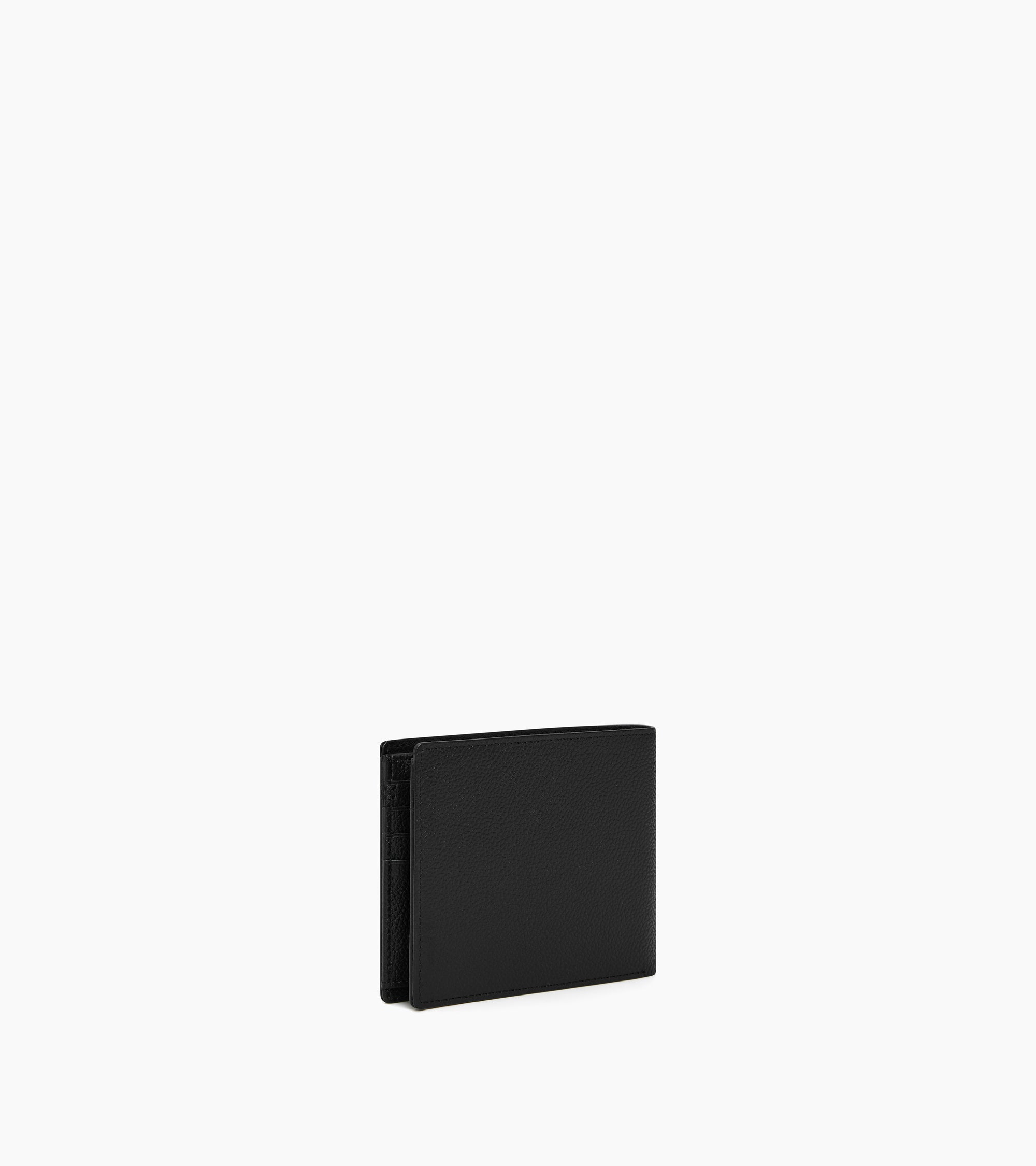 Lucien two-fold wallet with flap in grained leather