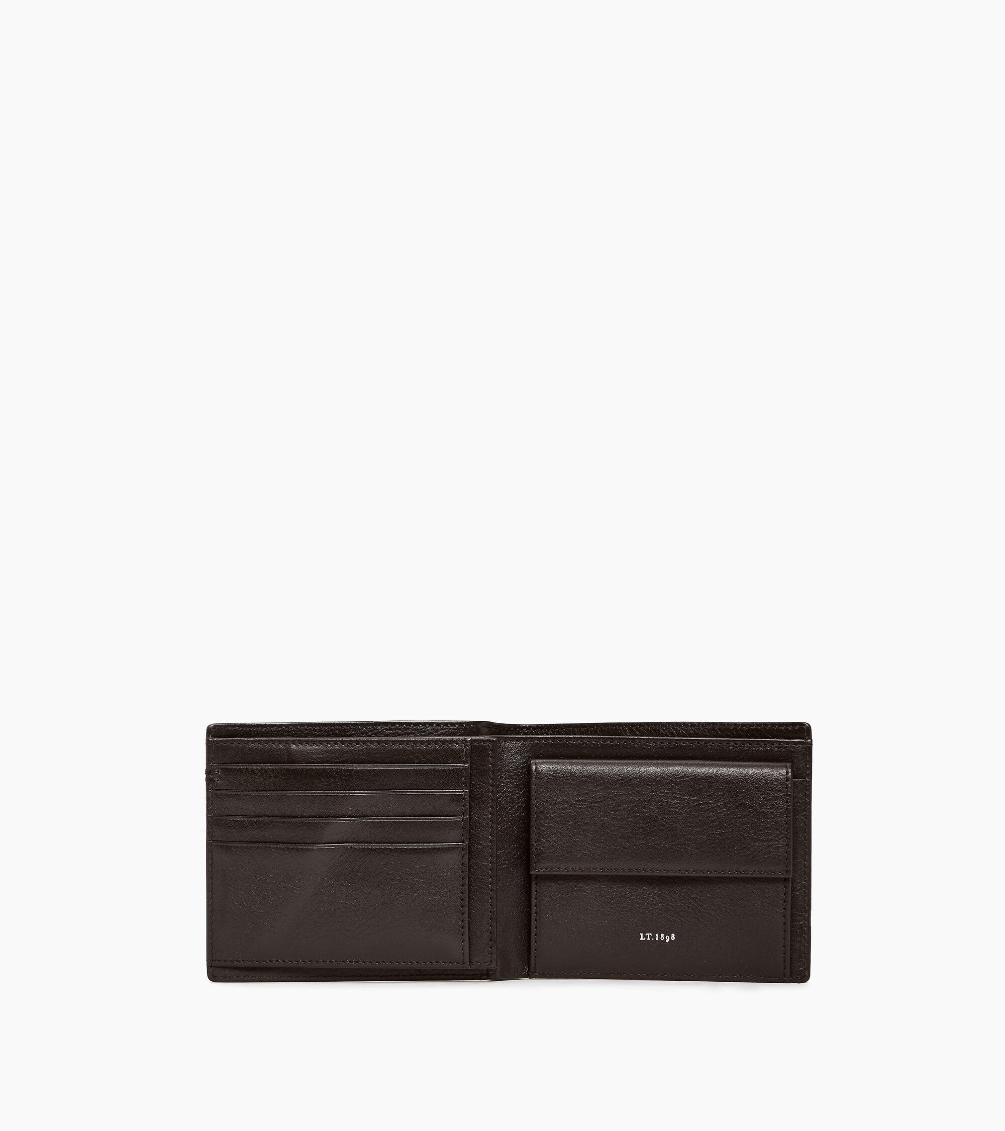 Lucien two-fold wallet with flap in oiled leather