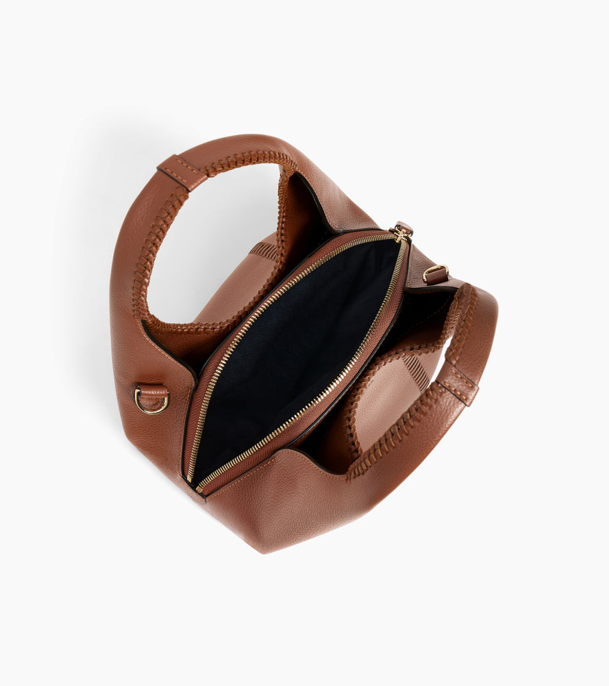 Kleine Handtasche Juliette aus genarbtem Leder mit Naht-Details