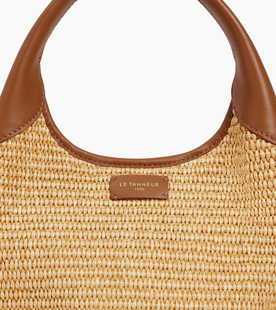 Bolso de mano pequeño Juliette con efecto de rafia y cuero liso