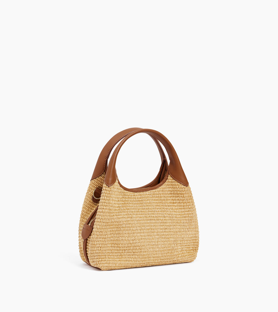 Bolso de mano pequeño Juliette con efecto de rafia y cuero liso