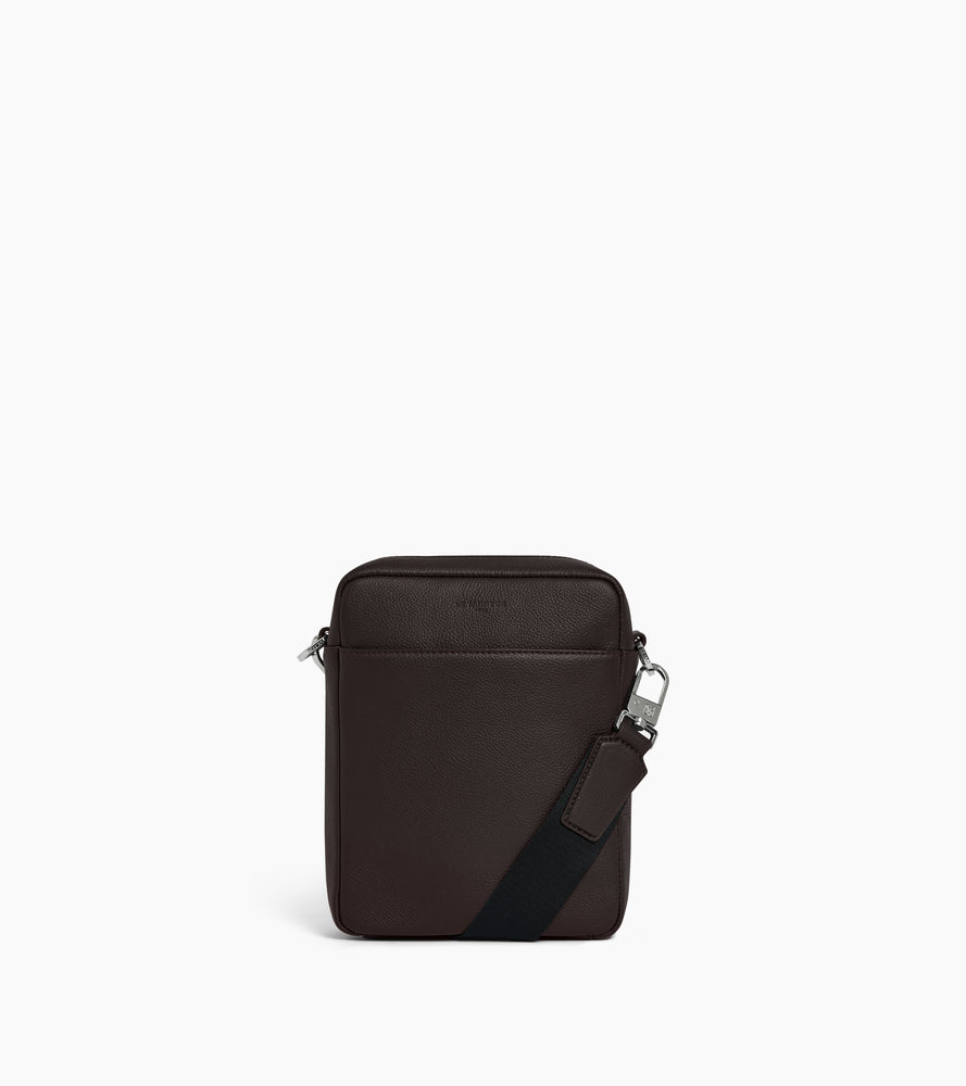 Pequeño bolso bandolera Max con cremallera en cuero granulado
