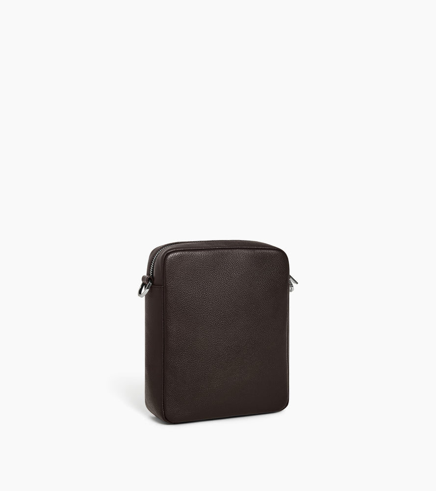 Pequeño bolso bandolera Max con cremallera en cuero granulado