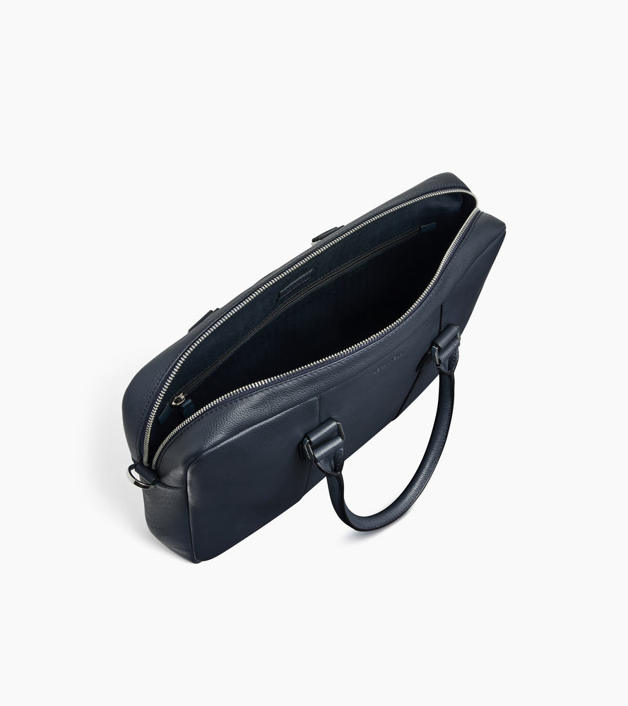 Kleine Aktentasche Marceau 14-Zoll aus genarbtem Leder