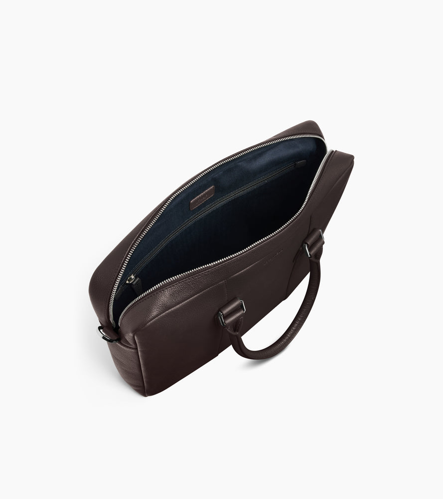 Marceau small 17" briefcase in grained leather