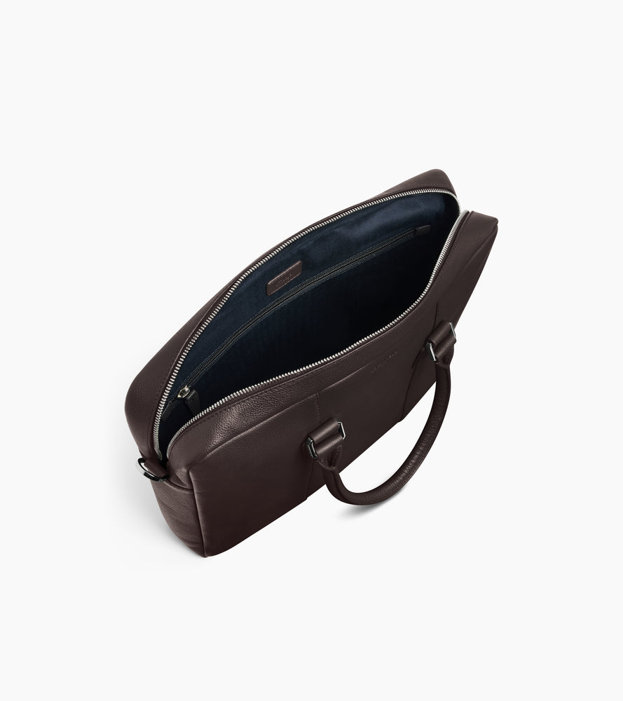 Marceau small 17" briefcase in grained leather