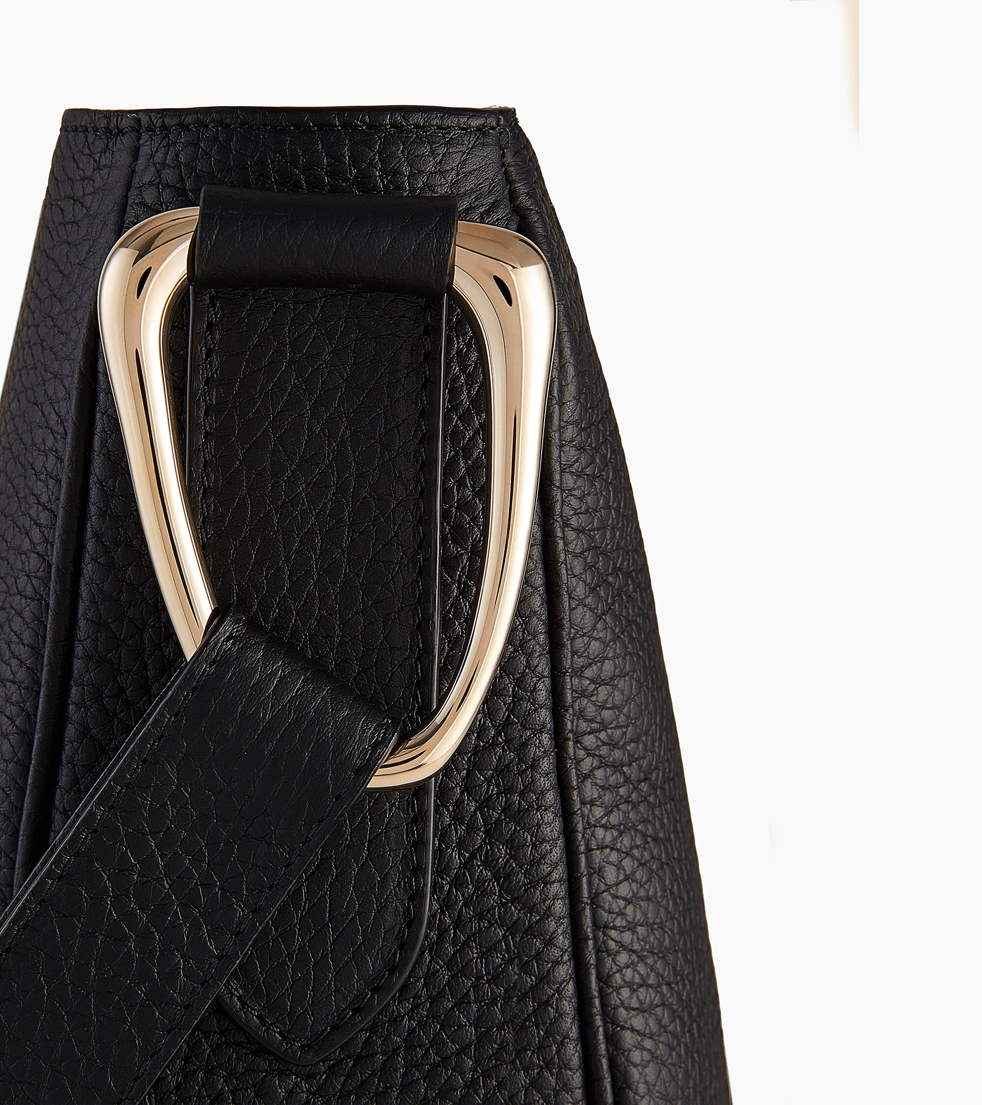 Large hobo bag Madeleine in grained calfskin leather
