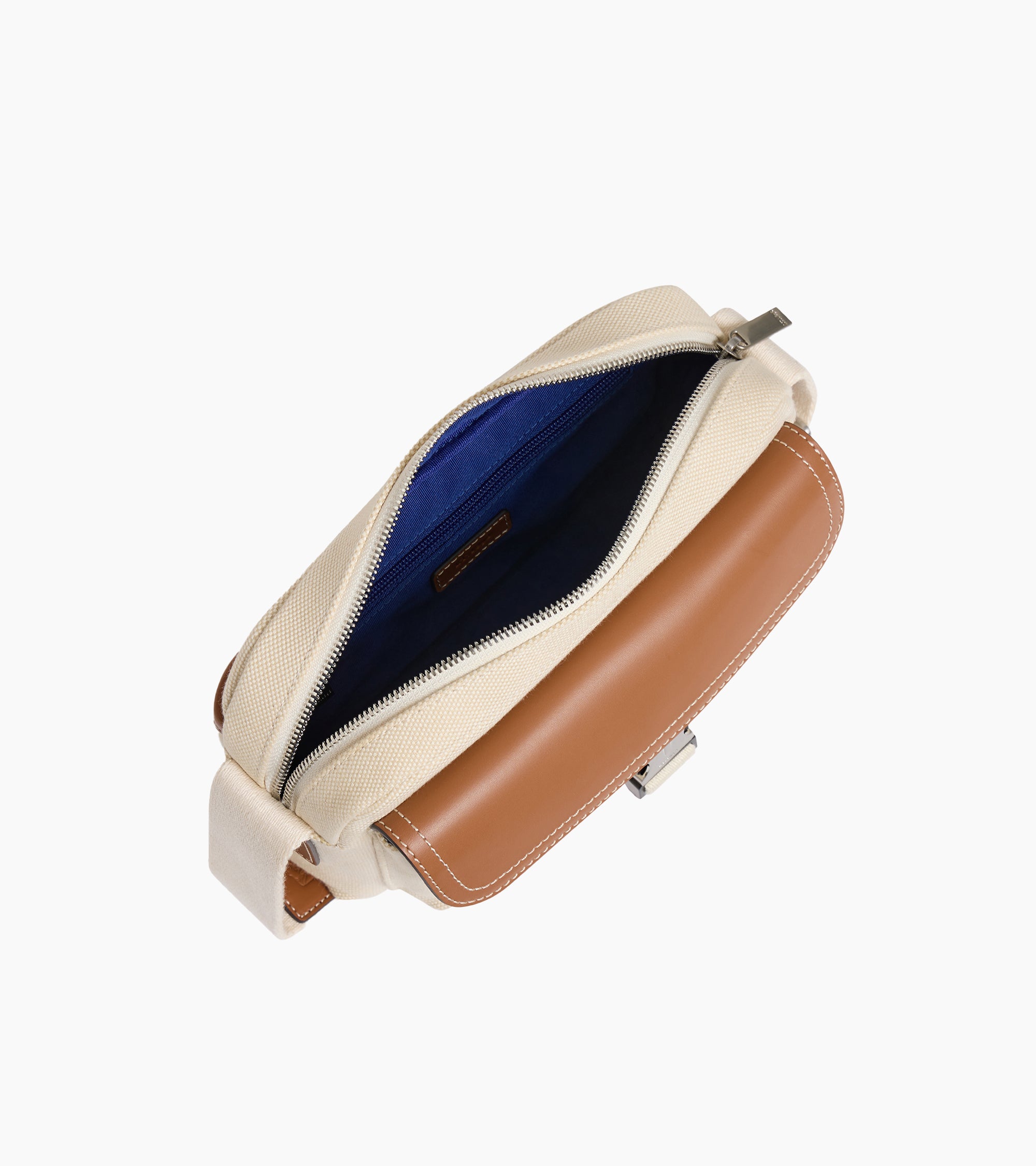 Maurice small shoulder bag in cotton canvas and smooth semi-vegetal leather