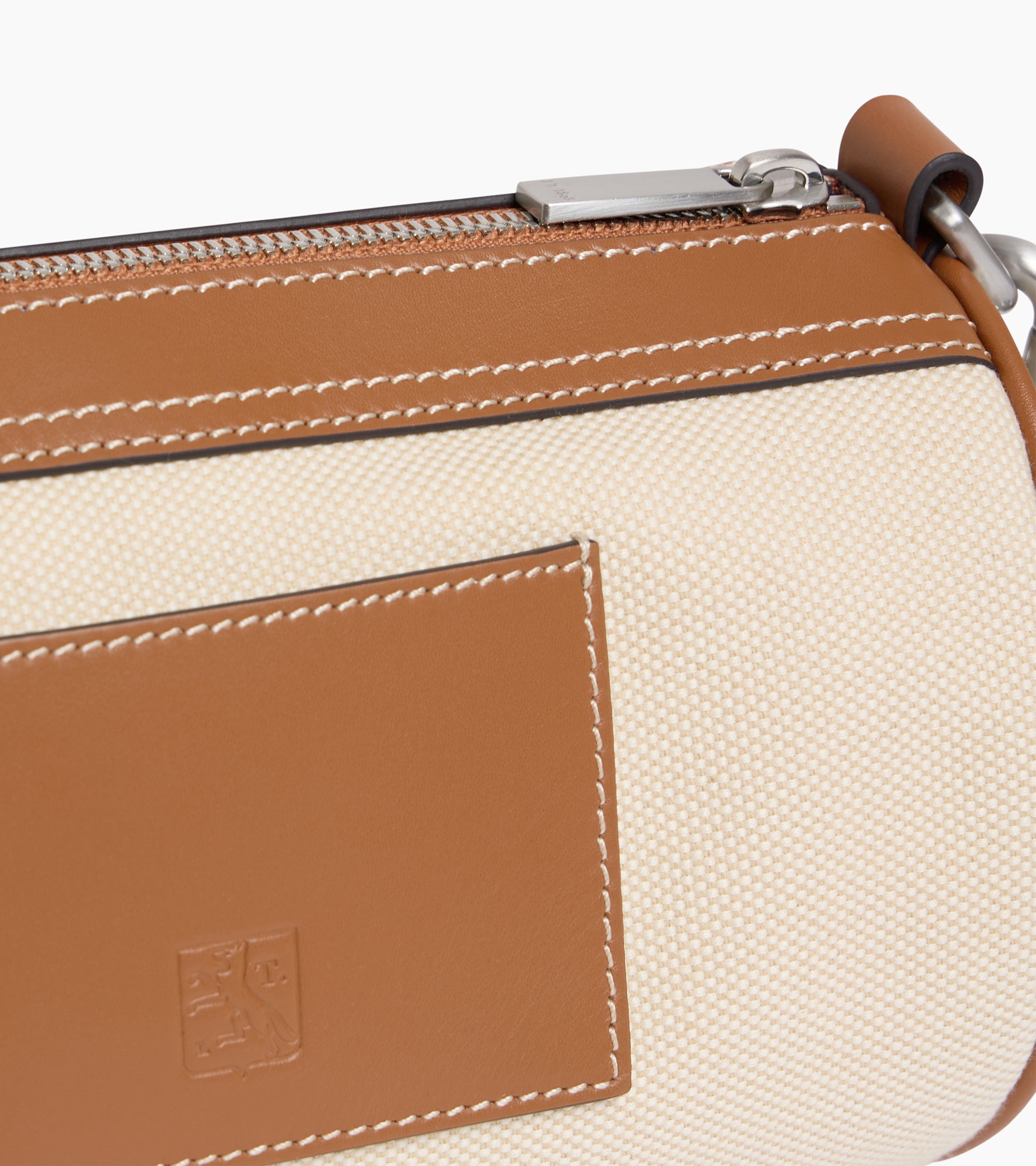 Maurice mini crossbody bag in cotton canvas and smooth semi-vegetal leather