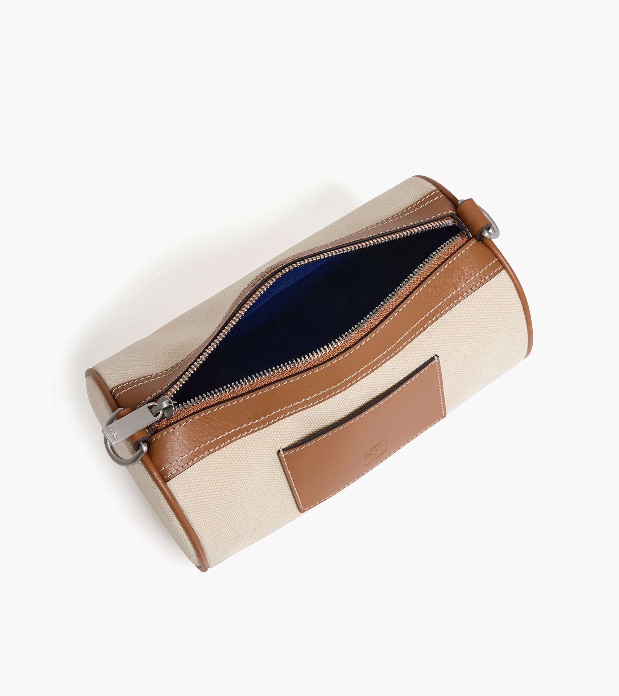 Maurice mini crossbody bag in cotton canvas and smooth semi-vegetal leather