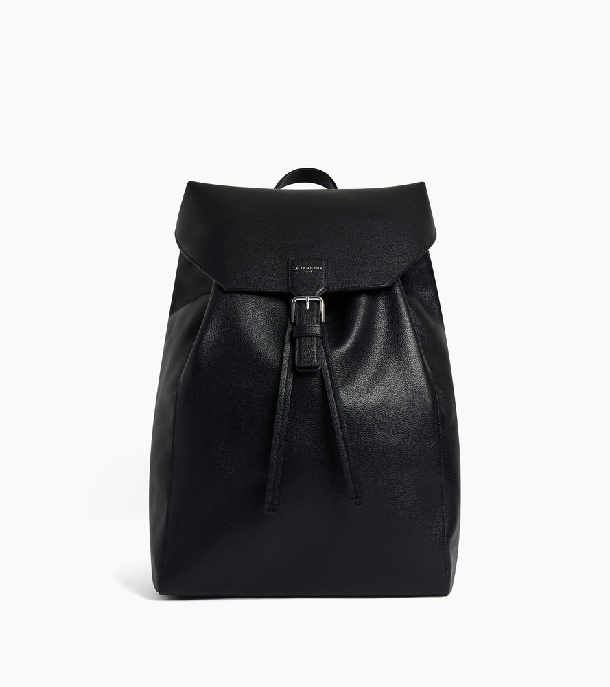 Mochila con solapa de piel texturizada Emile