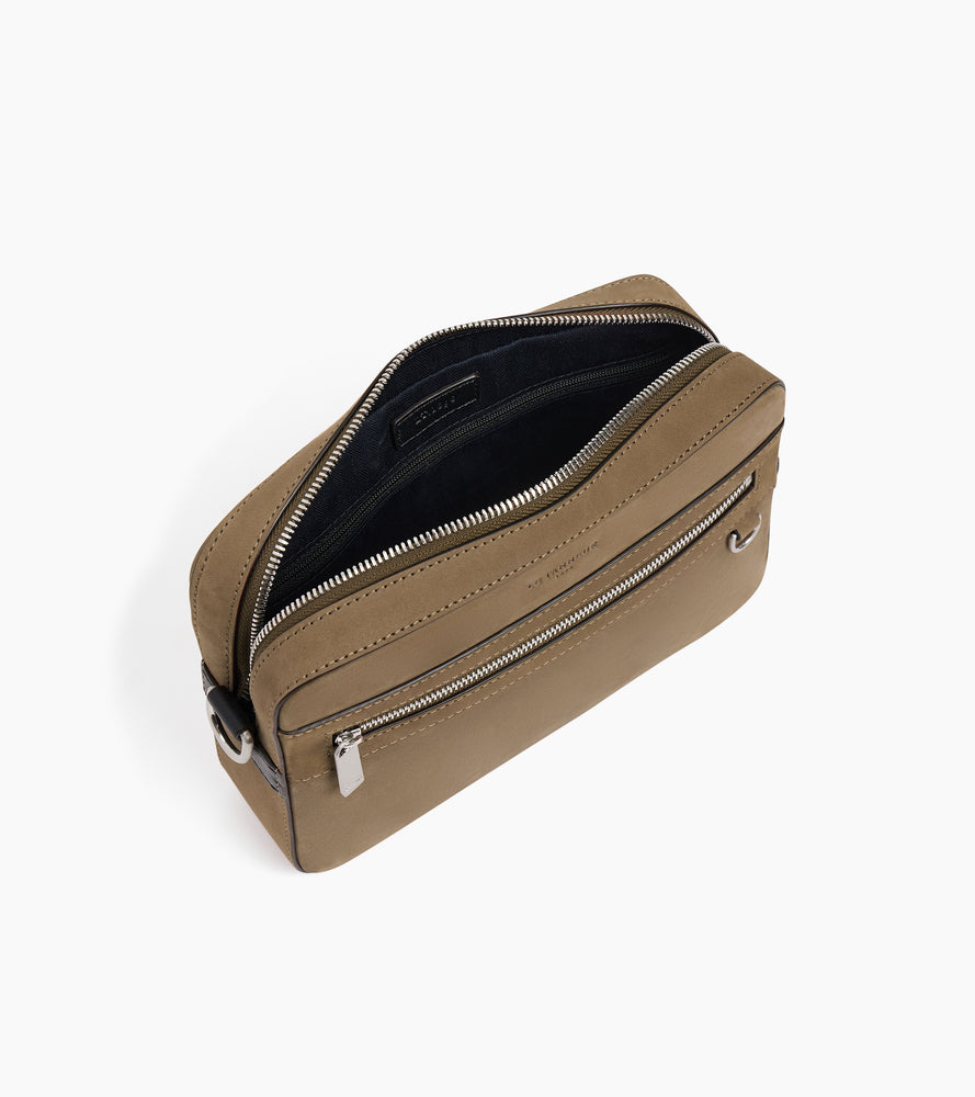 Kleine Umhängetasche Emile aus Glatt- und Nubukleder