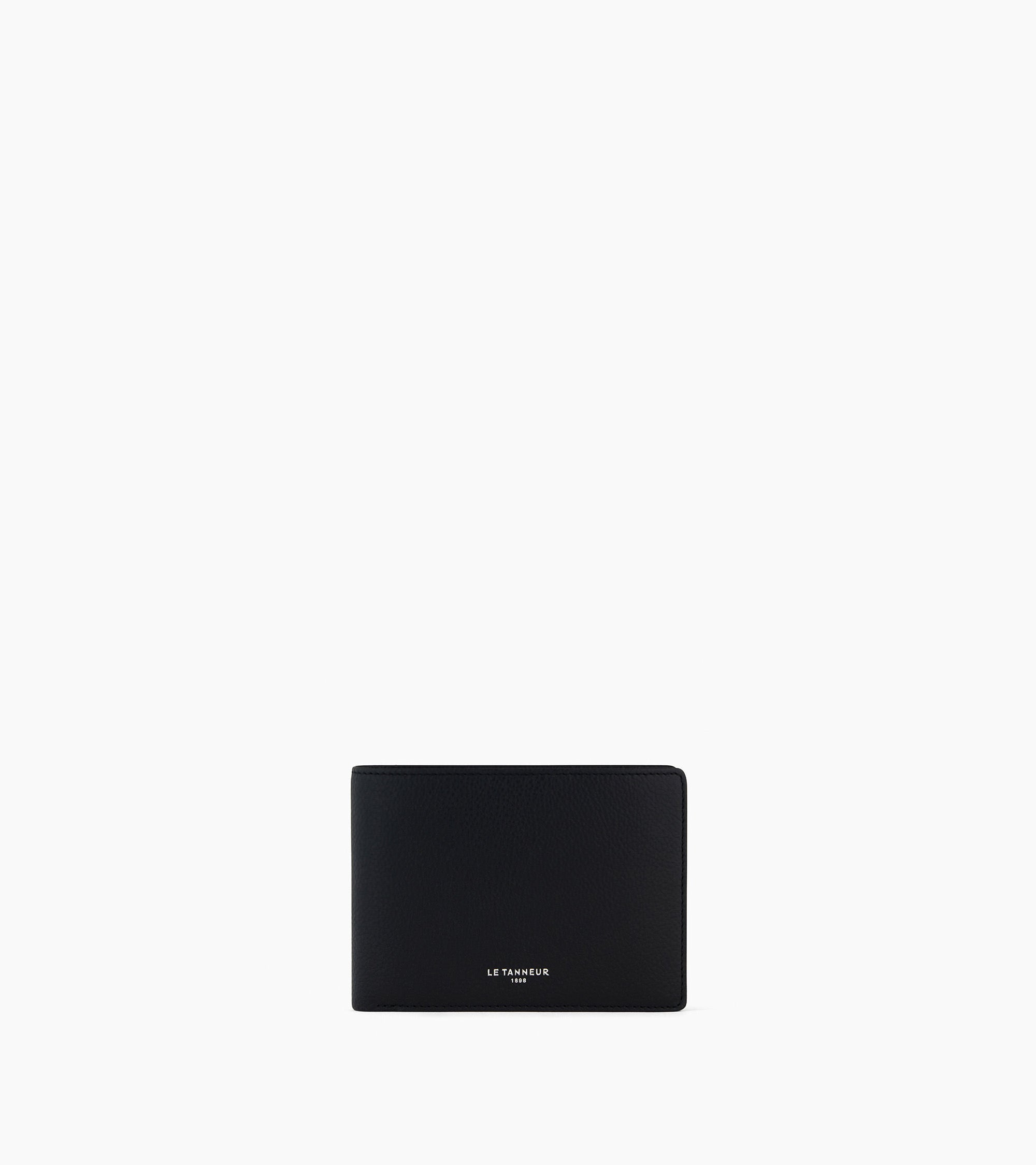 Emile flap wallet with 2 gussets in pebbled leather