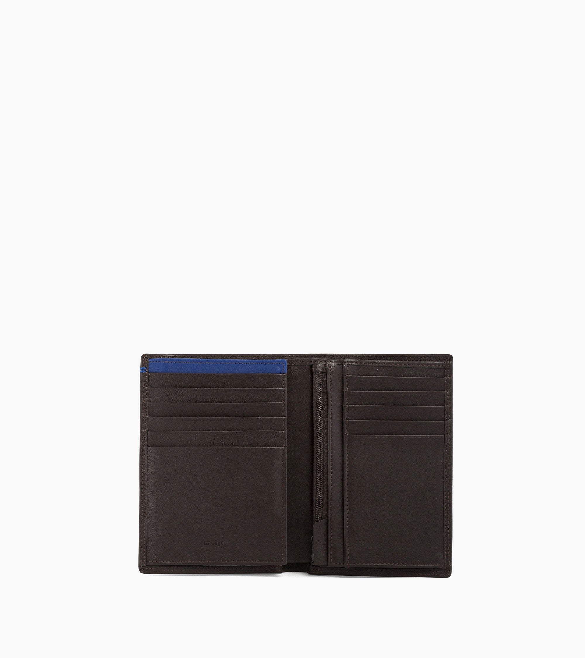 Zipped pocket and 2 shutters Martin smooth leather wallet