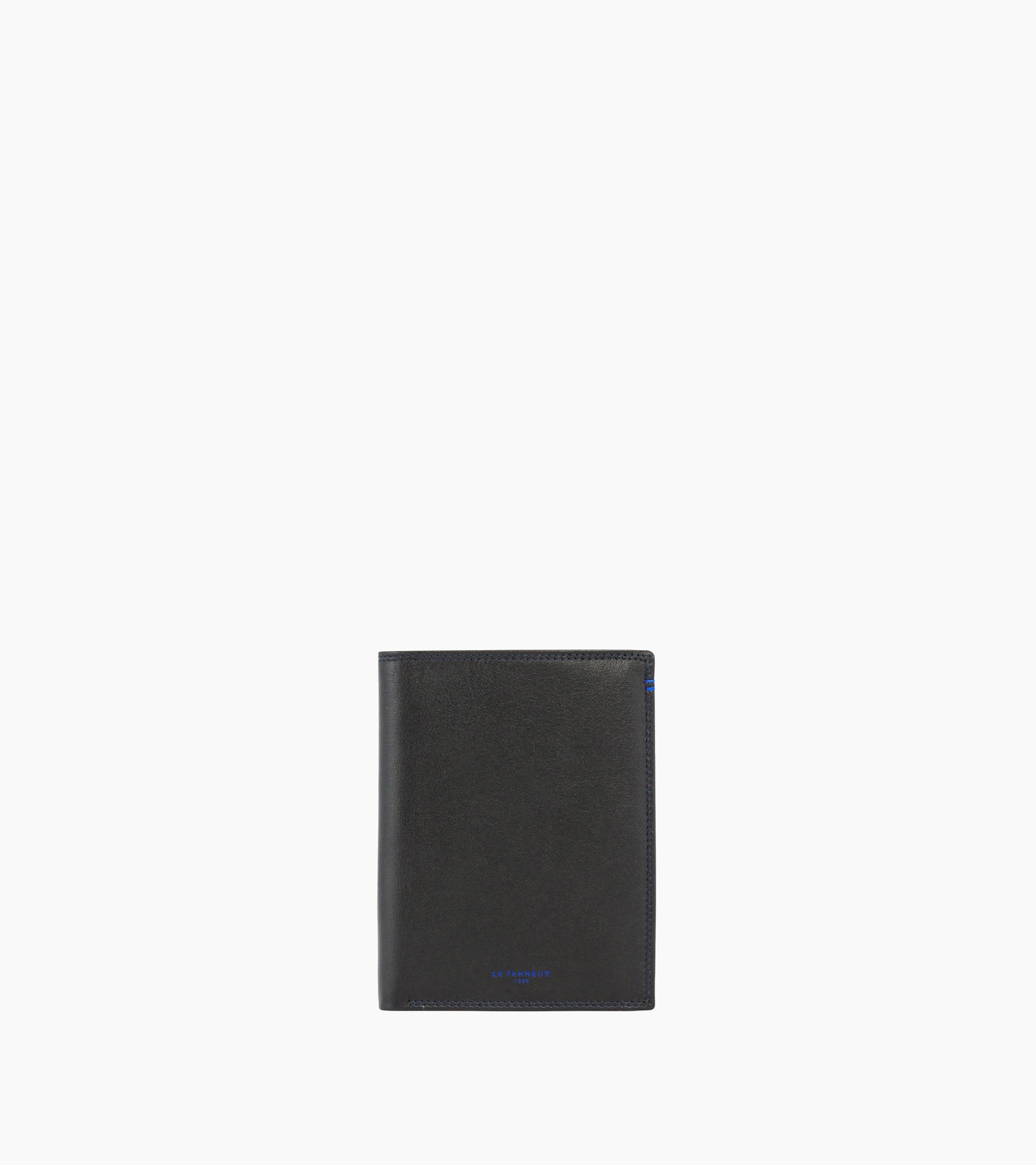 Zipped pocket and 2 shutters Martin smooth leather wallet