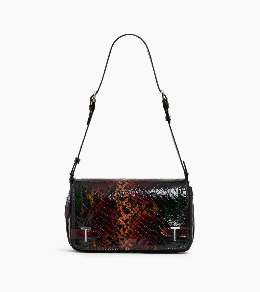 Simone small shoulder bag in python-effect leather