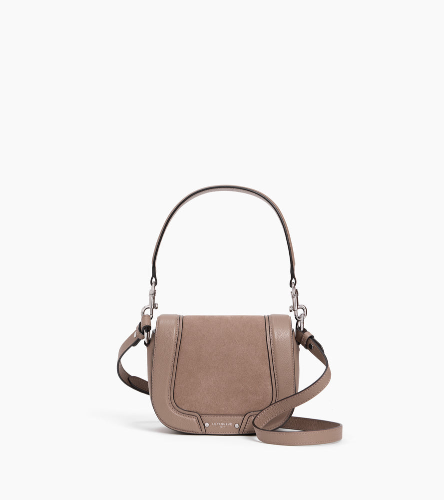 Ella small cross body bag in grained leather and nubuck
