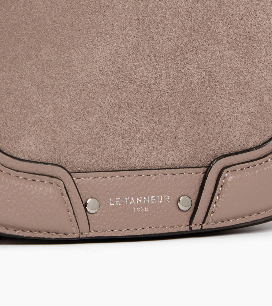 Ella small cross body bag in grained leather and nubuck