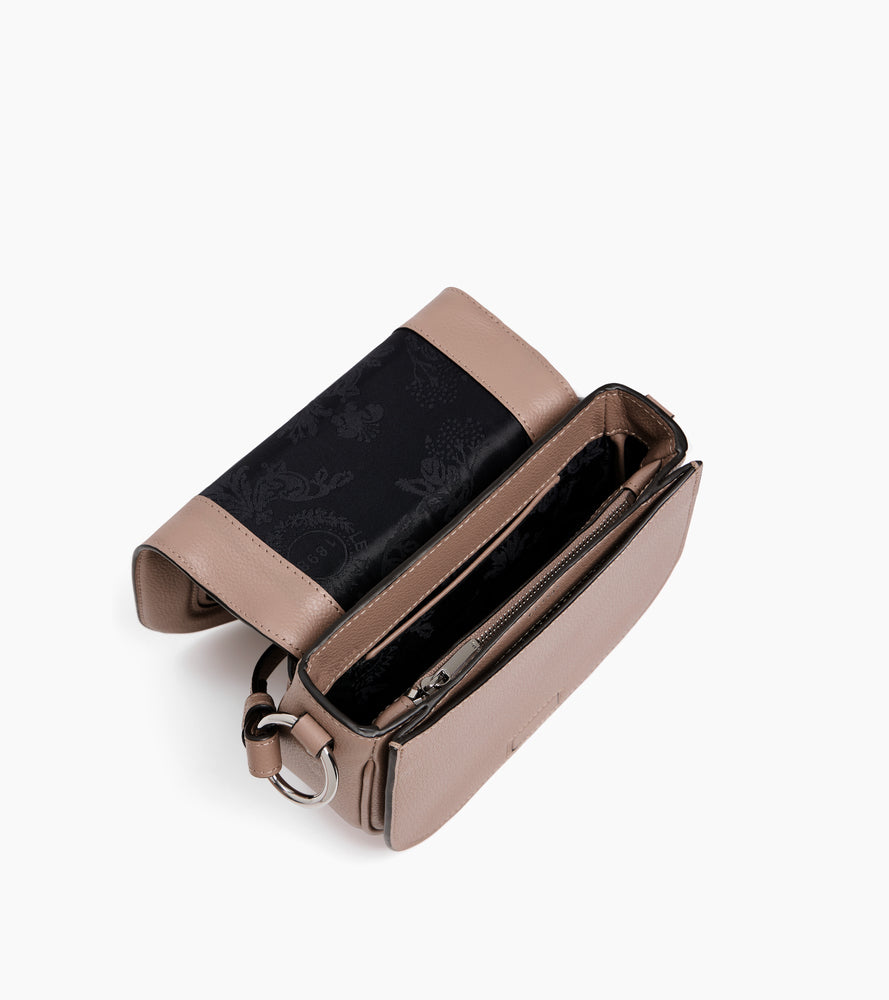 Ella small cross body bag in grained leather and nubuck