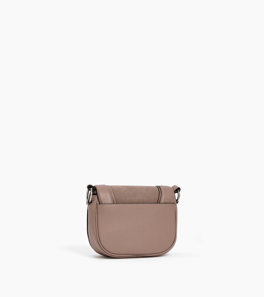 Ella small cross body bag in grained leather and nubuck