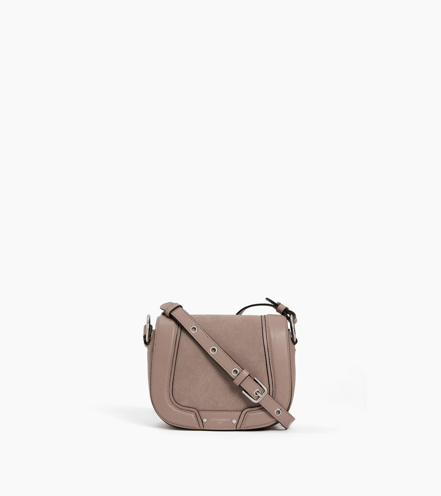 Ella small cross body bag in grained leather and nubuck