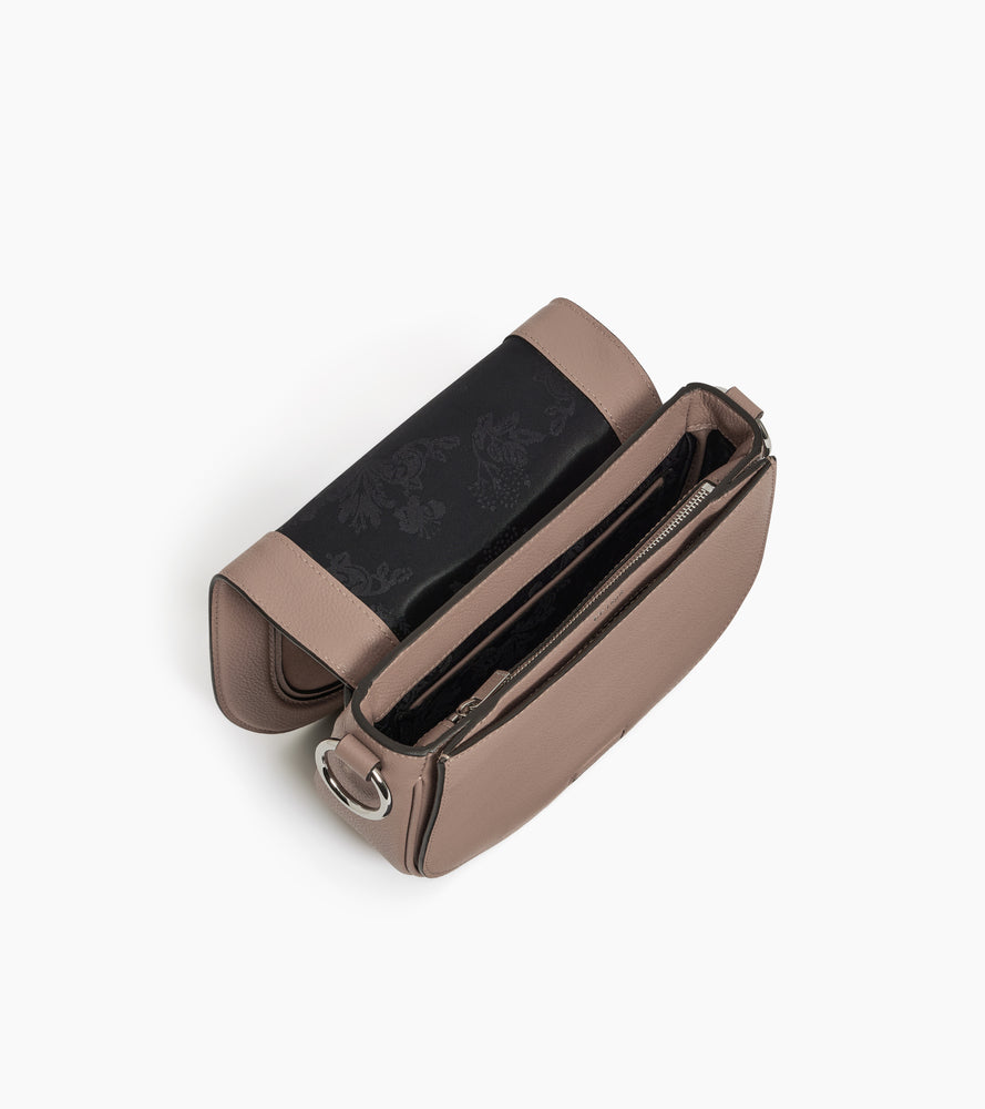 Ella medium crossbody bag in grained leather and nubuck
