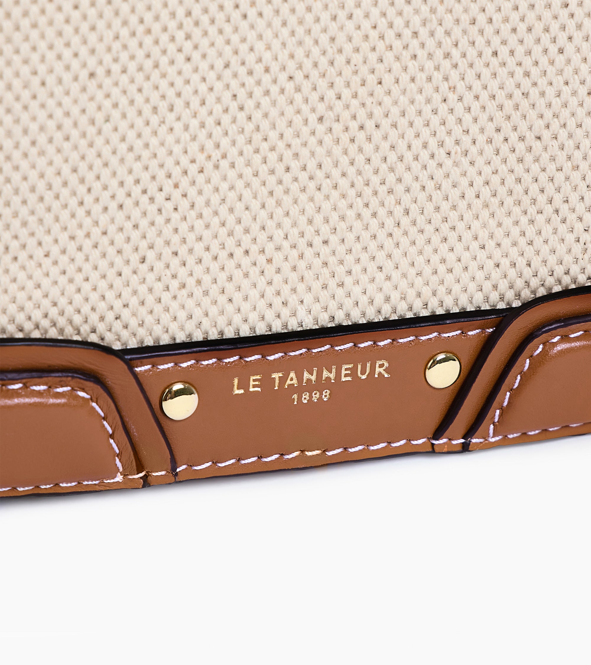 Ella medium shoulder bag in cotton canvas and smooth leather